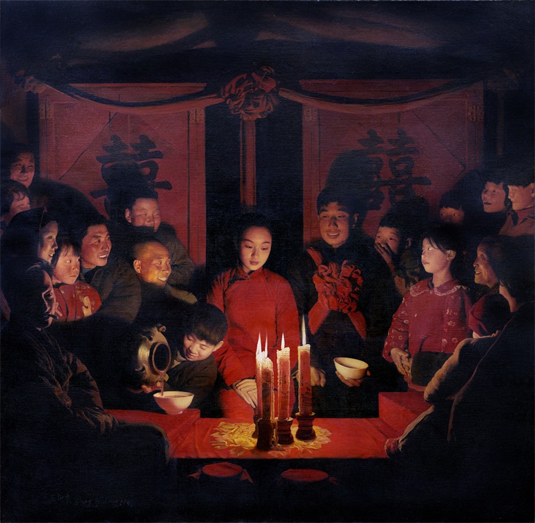 1998王沂东布面油画《闹房》180.5X190.5cm.jpg
