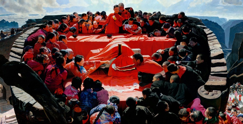 2010-2014王沂东布面油画《太行喜事》180x350cm50.jpg