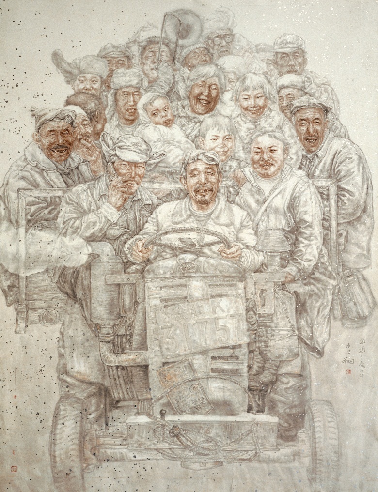 李翔  《父老乡亲》230cmX200cm  国画  2004年.jpg