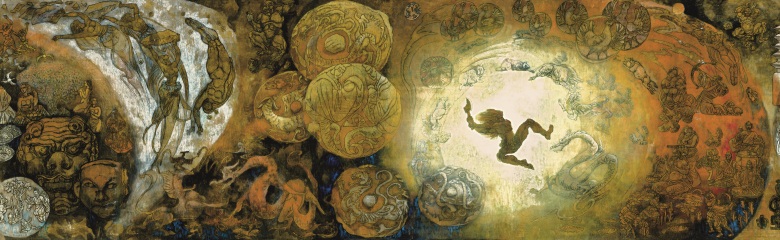 鸿蒙初开197×640cm  综合材料  1994年.jpg