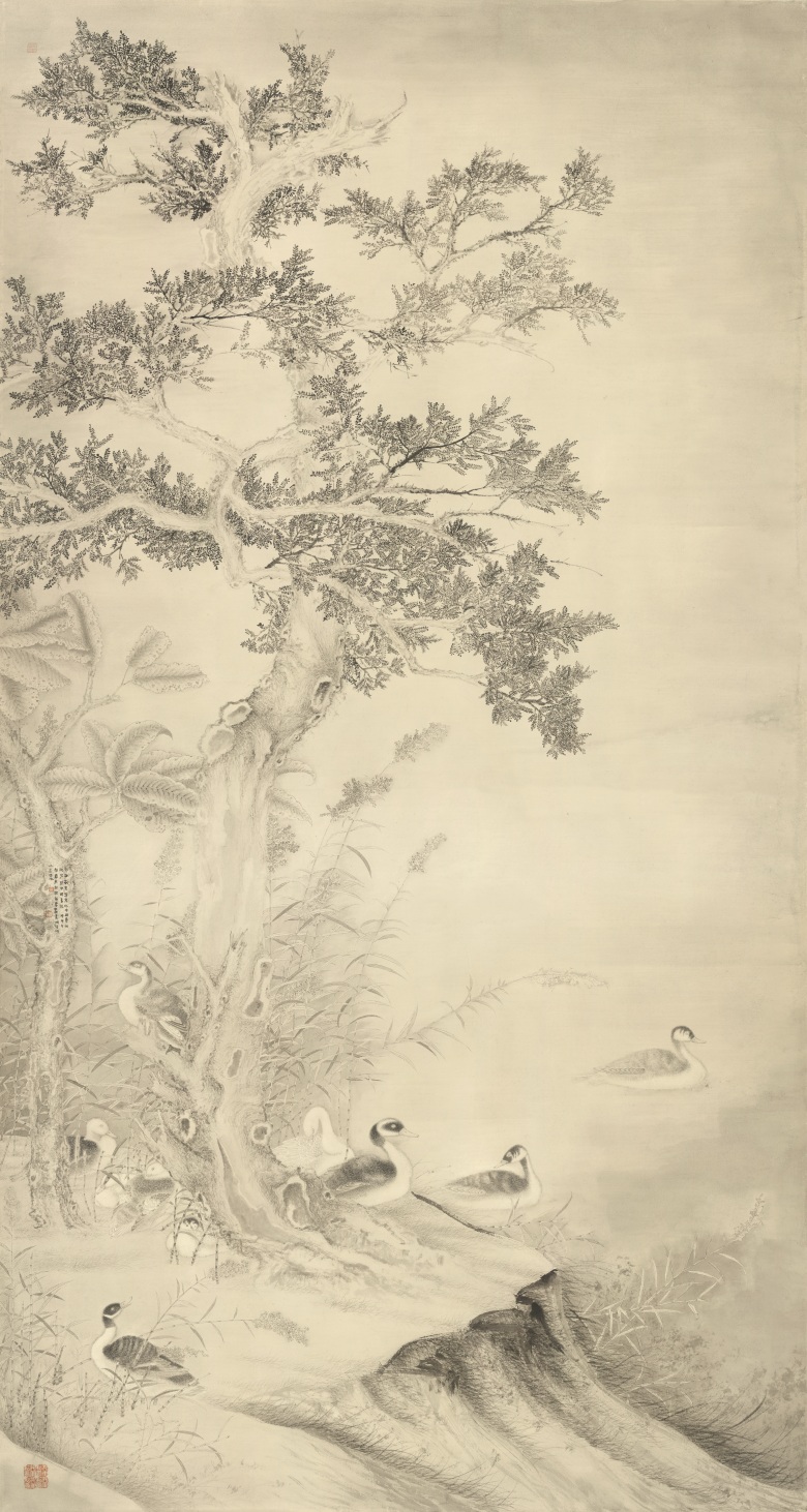 刘万鸣 《碧空无际》 纸本设色  361-192.5厘米2014  .jpg