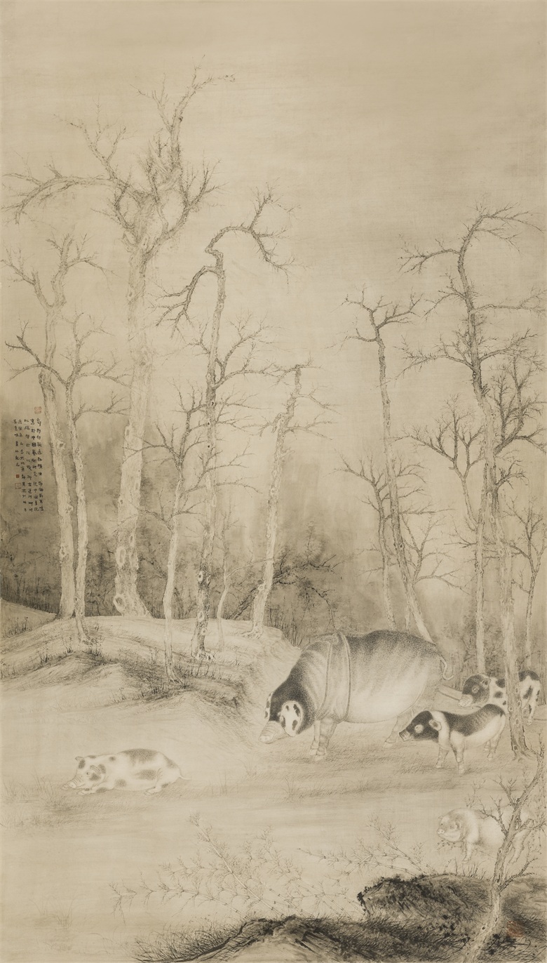 《溪山行旅图》 纸本设色 361x192.5cm 2014 刘万鸣.jpg