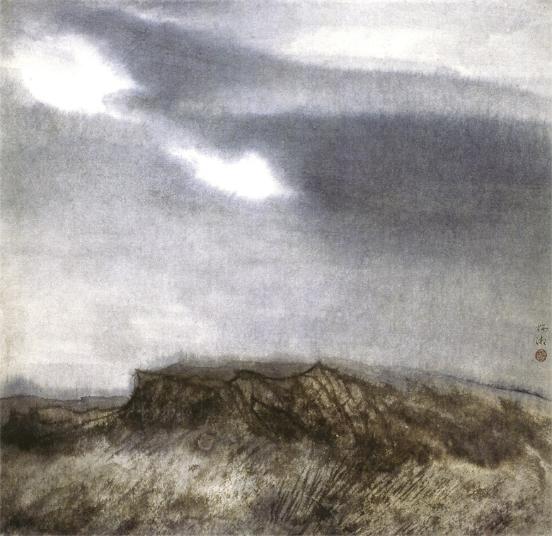 42.1989年.杨炳湘作品.游云68cm×68cm.jpg