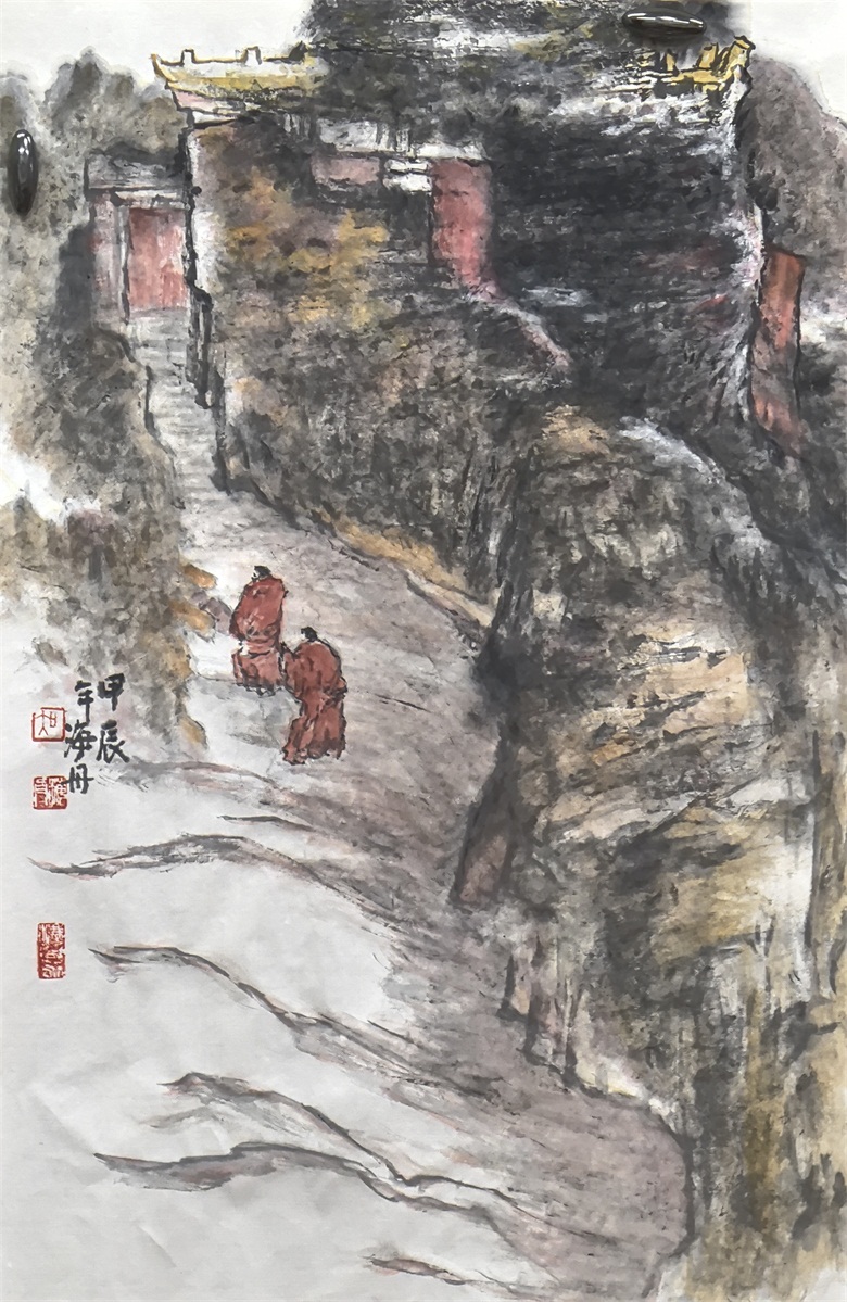 《灵山拜佛》46x69cm 创作于2024年.jpg