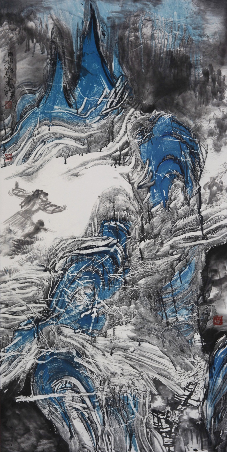 李白诗意系列之《游仙》137x68cm 2005年 宣纸水墨.jpg