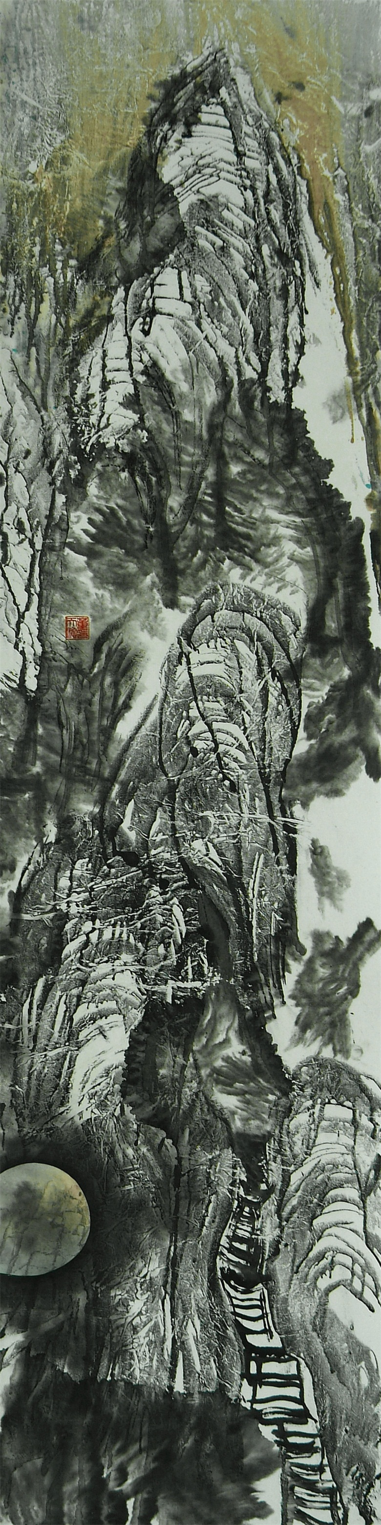 李白诗意系列 《游仙四条屏之独抱绿绮琴》 137x35cm 2008年 宣纸水墨.JPG