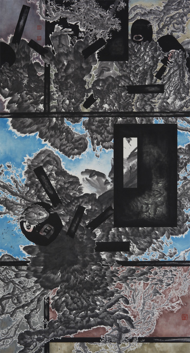 《纠缠系列之今古传奇1》 178x96cm 1998年 宣纸水墨.JPG