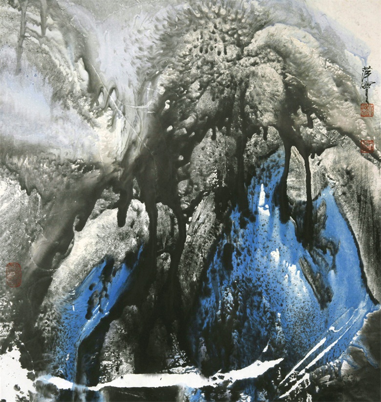 《返朴系列之雪莲》 66x66cm 1993年 宣纸水墨.JPG