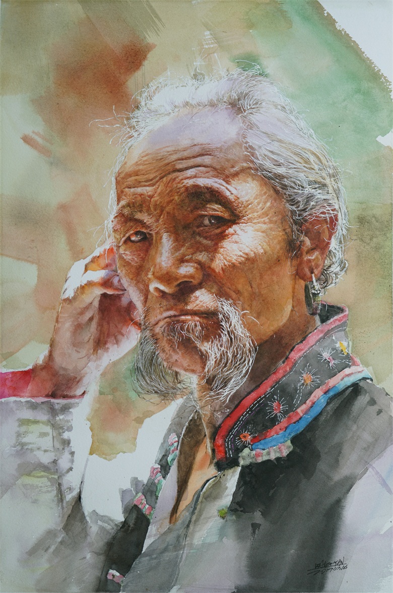 《羌山老人像》56X38cm 2019年03月.jpg