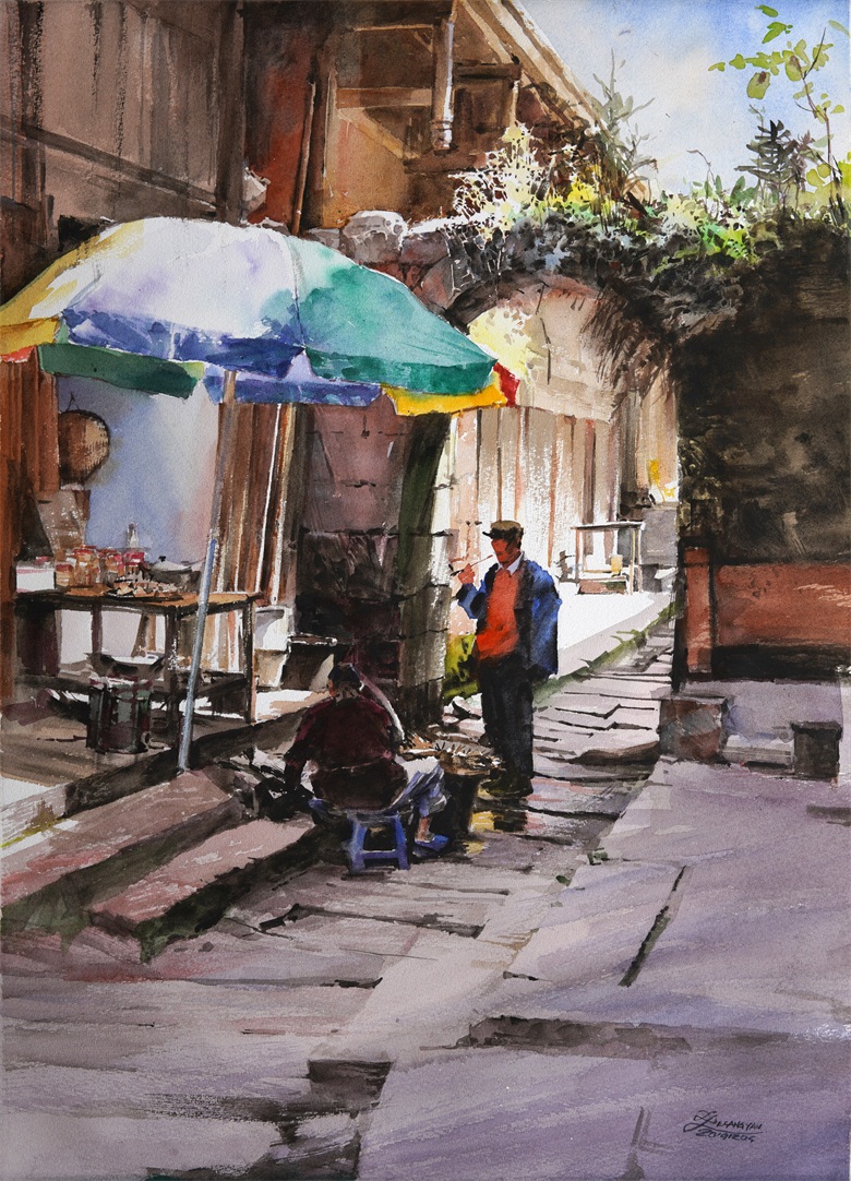 《小镇叙事》54X38cm 2019年12月.jpg