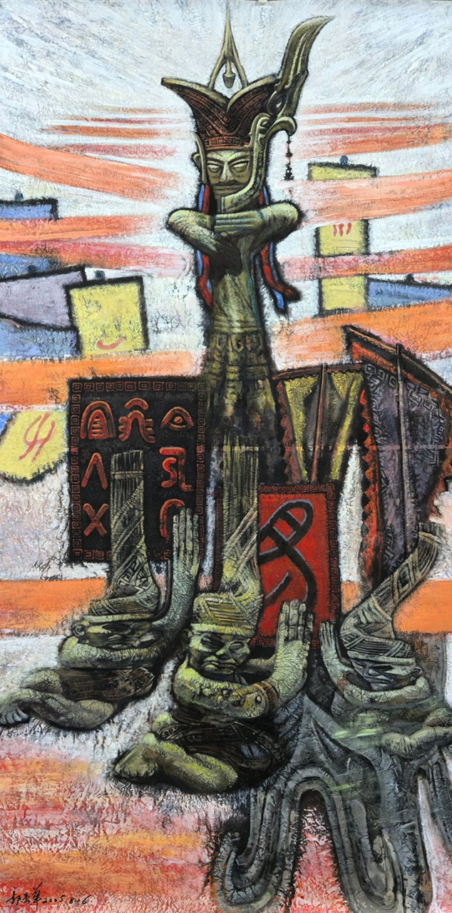 《古蜀祭祖》100x200cm 2025年8月作.jpg