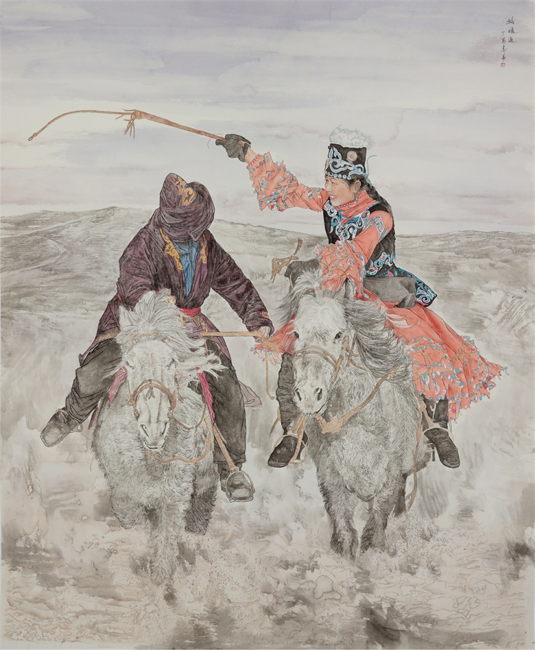 《姑娘追》 入选 2017万年浦江全国中国画人物作品展副本.jpg