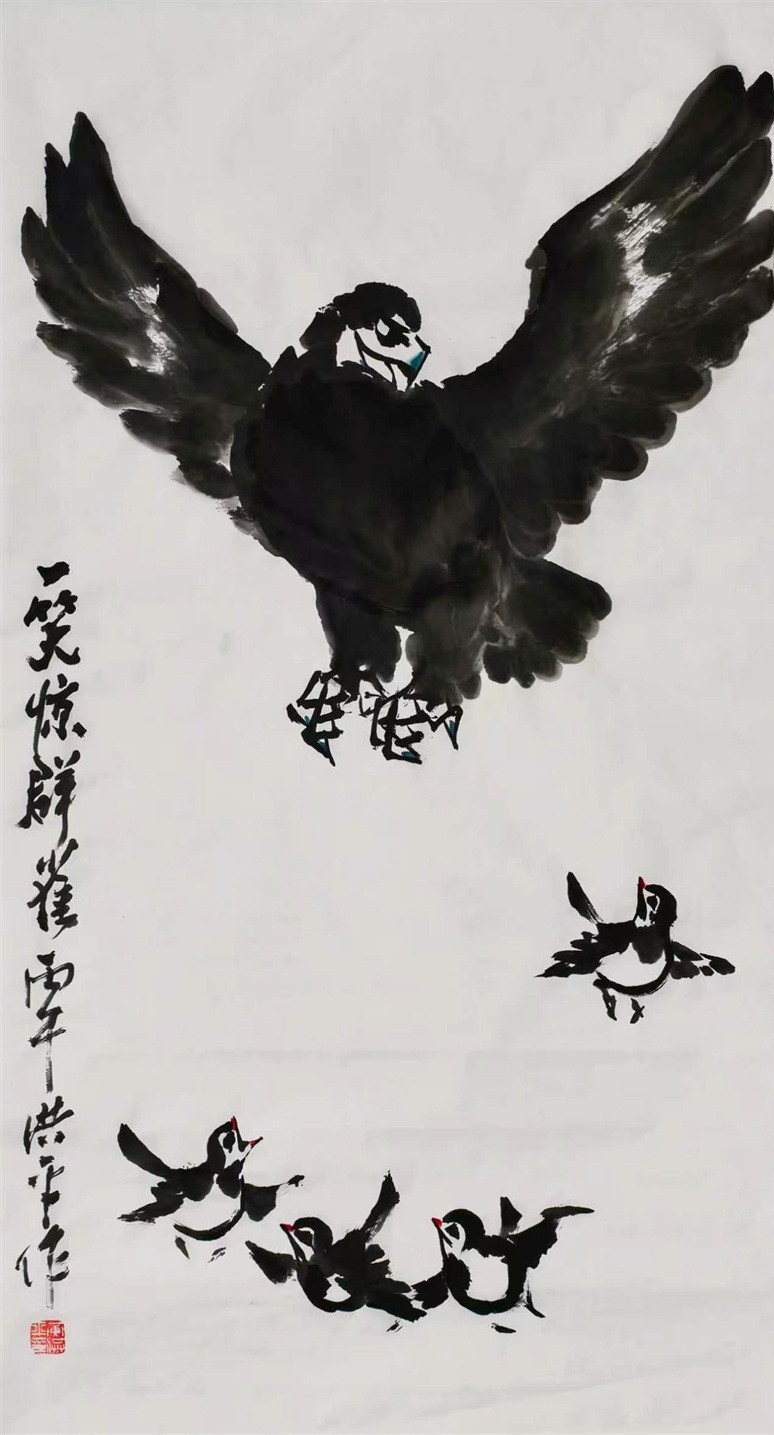 11.《一笑惊群雀》 89x48cm.jpg