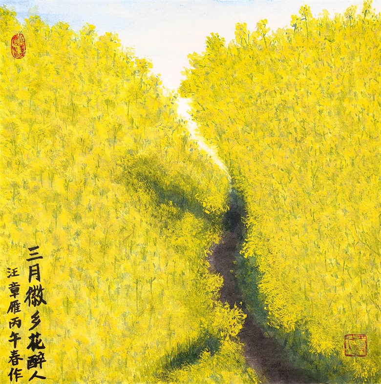 《三月徽乡花醉人》 尺寸：50x50cm  材质：生宣 2026年3月.jpg