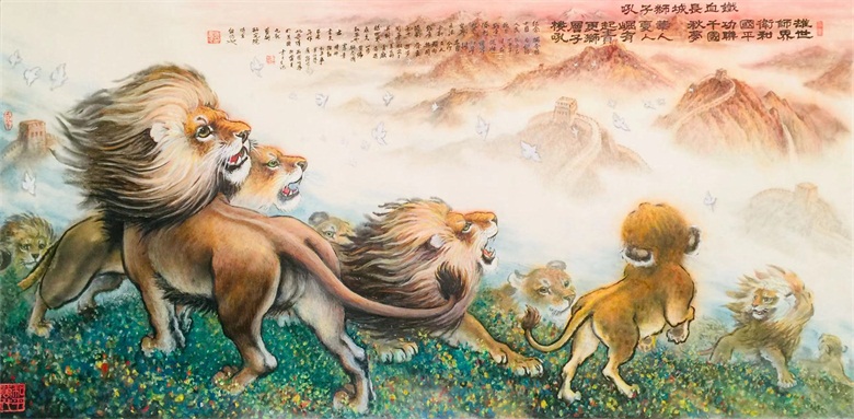 《铁血长城狮子吼》画心：123.5cm X 65.5 cm.jpg