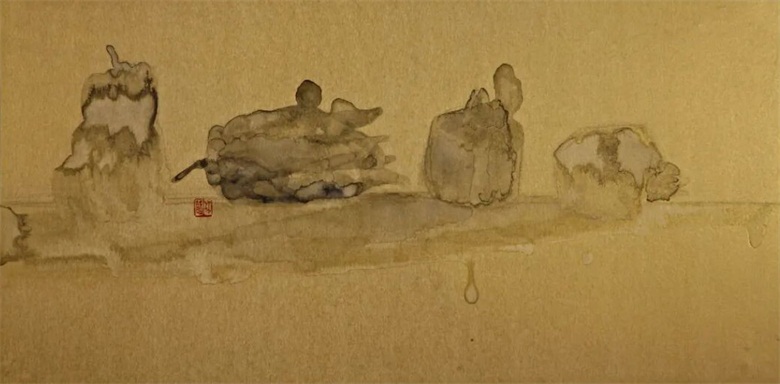 《钟爱》50cmx100cm&nbsp; 纸本设色&nbsp; 2003年.jpg