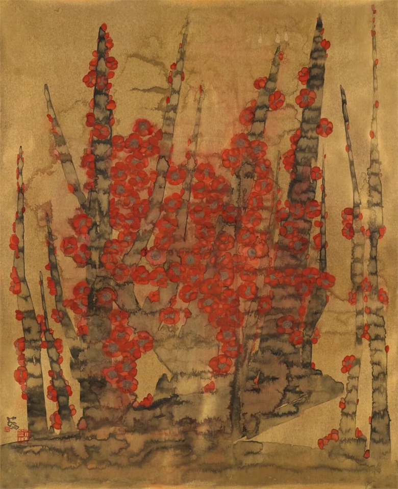 《梅坚如铁·武汉·2020》211cmx171cm&nbsp; 纸本设色&nbsp; 2020.jpg