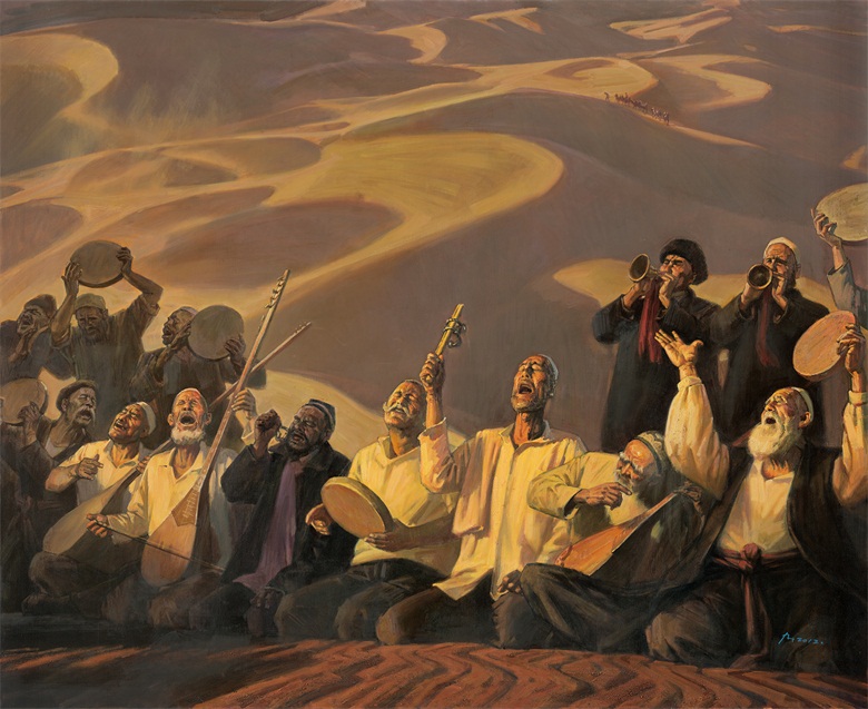 《动地长歌木卡姆》2号 布面油画 180x220cm 马一平 2012年创作.jpg