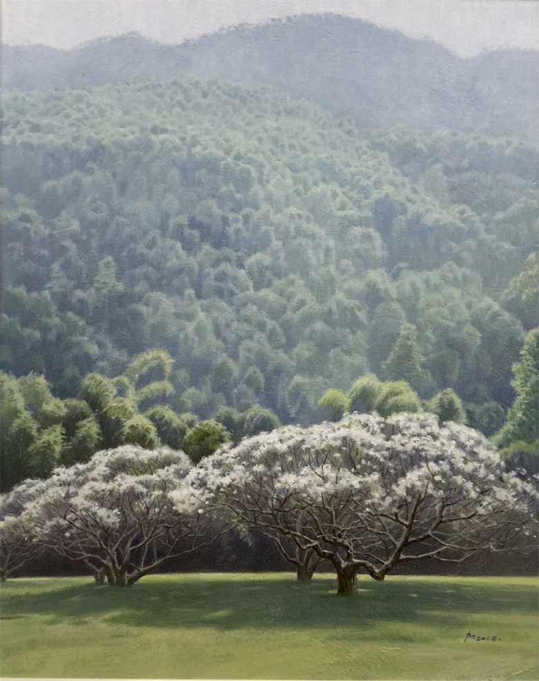 〈鸡蛋花开的时节〉 100x80 2015.JPG