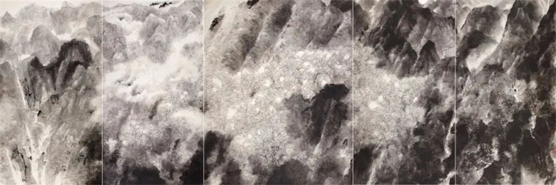 《天接云澊连晓雾》600×210cm&nbsp;纸本设色 2009.jpg