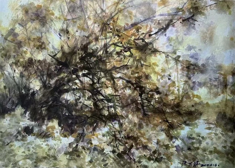 《秋风来自远方》   78x56cm   水彩画.jpg