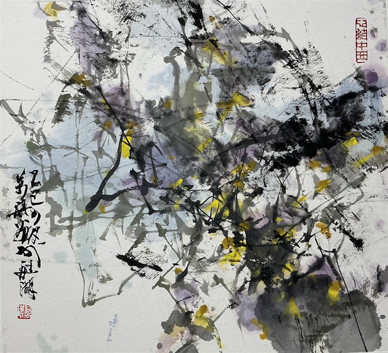 《山花有约》  68x68cm  中国画.jpg