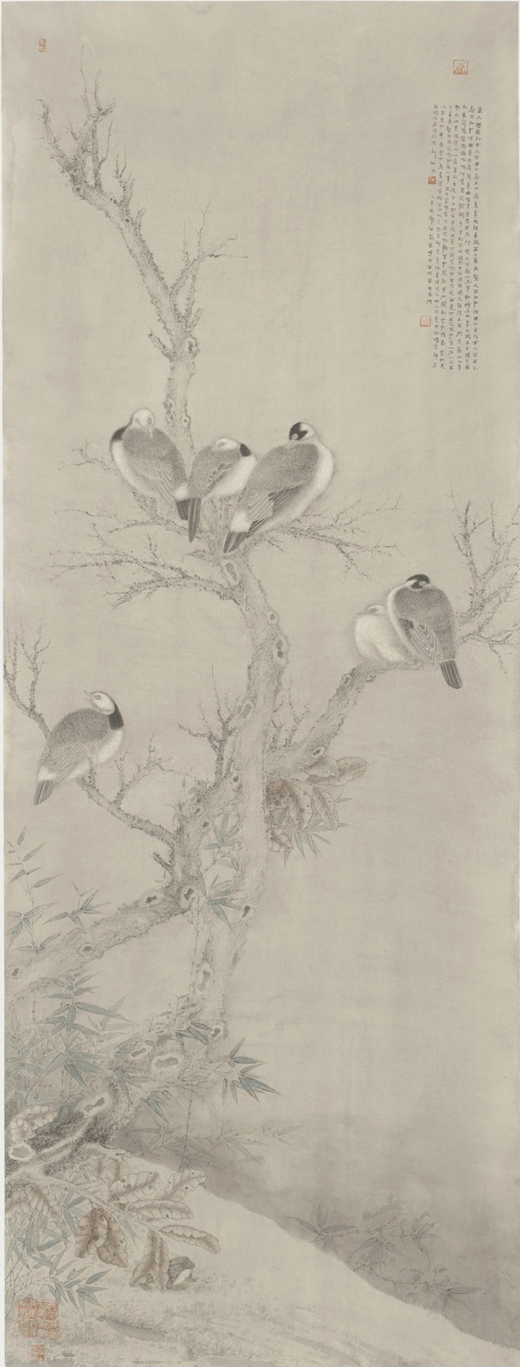 《红叶微风》190x72cm 2015年 纸本设色 刘万鸣 2015.jpg