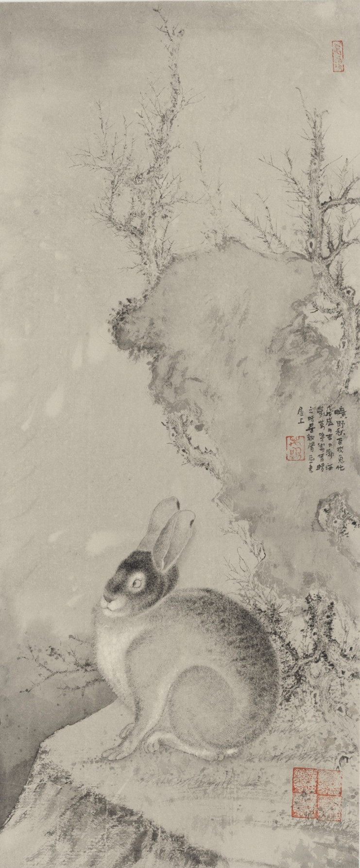 《旷野秋至狡兔忙》 30x60cm 2018年 纸本设色 刘万鸣--_副本.jpg