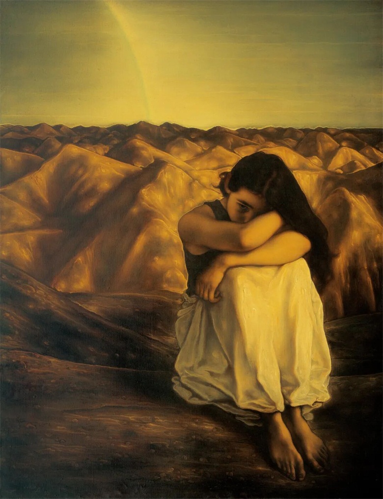 《彩虹悄然当空》布面油画&nbsp; 150cmx110cm&nbsp; 1993年.jpg