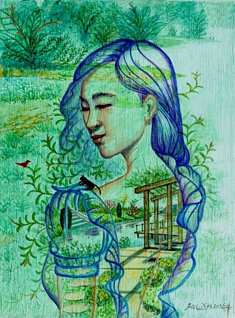 20261013179186381151.jpg 《郊区的河滩》油画 40cmx30cm 2026年.jpg
